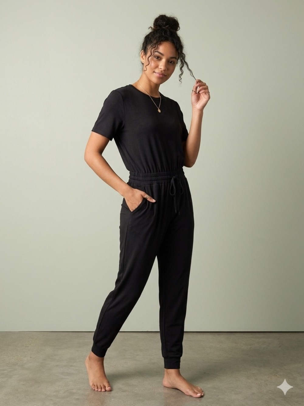 Smash+Tess jumpsuit size large - pockets + elastic waistband